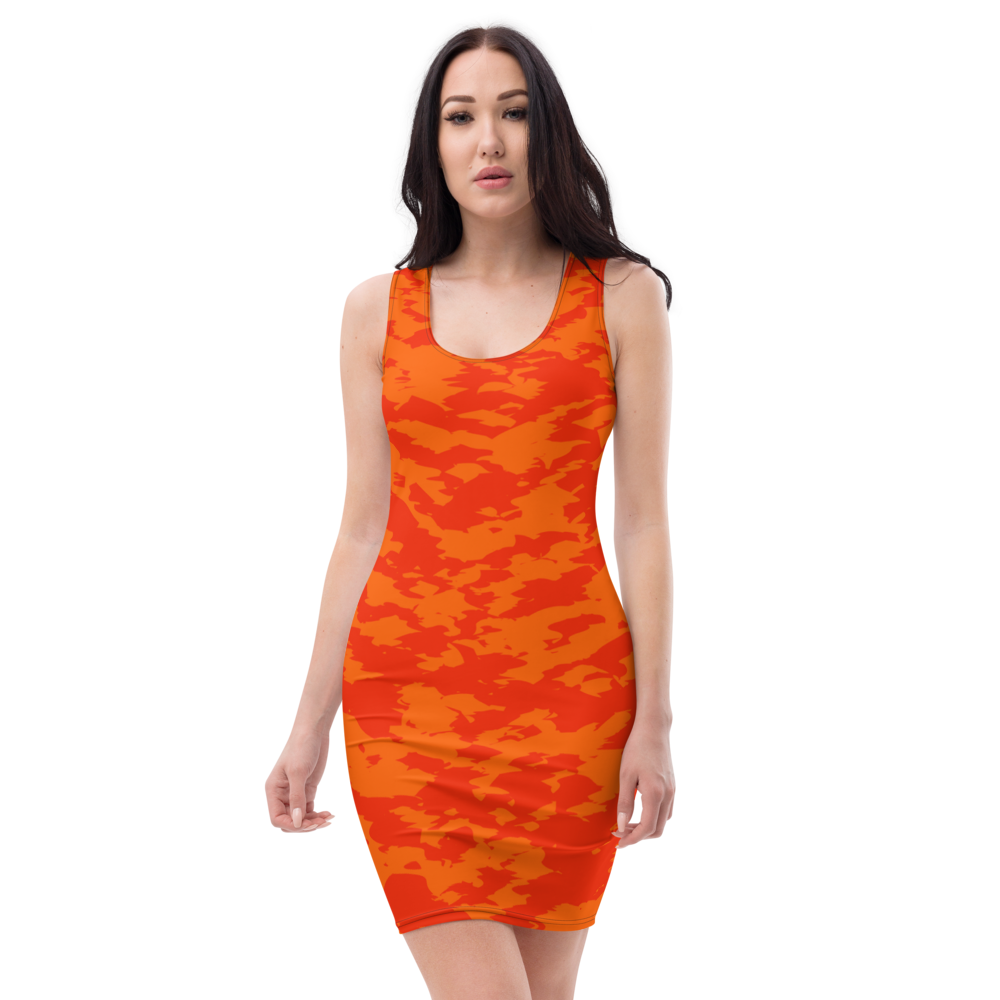 #94ef5490 - ALTINO Fitted Dress - Cherry Orange Collection - Stop Plastic Packaging - #PlasticCops - Apparel - Accessories - Clothing For Girls - Women Dresses