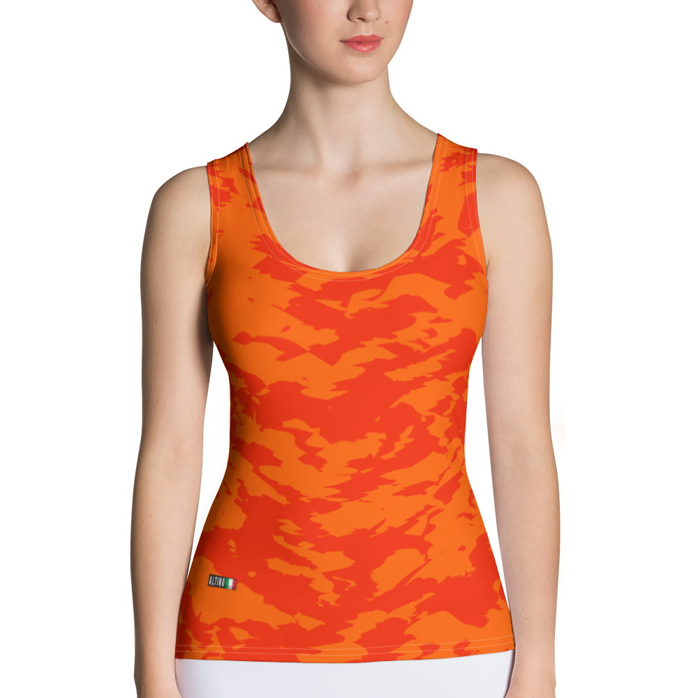 Red - #ff671190 - Orange Maraschino Cherry Frost - ALTINO Fitted Tank Top - Stop Plastic Packaging - #PlasticCops - Apparel - Accessories - Clothing For Girls - Women Tops