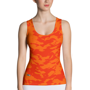 Red - #ff671190 - Orange Maraschino Cherry Frost - ALTINO Fitted Tank Top - Stop Plastic Packaging - #PlasticCops - Apparel - Accessories - Clothing For Girls - Women Tops