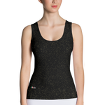 Black - #6a547280 - Black Magic Gold Dust - ALTINO Fitted Tank Top - Gritty Girl Collection - Stop Plastic Packaging - #PlasticCops - Apparel - Accessories - Clothing For Girls - Women Tops