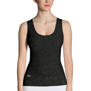 Black - #6a547280 - Black Magic Gold Dust - ALTINO Fitted Tank Top - Gritty Girl Collection - Stop Plastic Packaging - #PlasticCops - Apparel - Accessories - Clothing For Girls - Women Tops
