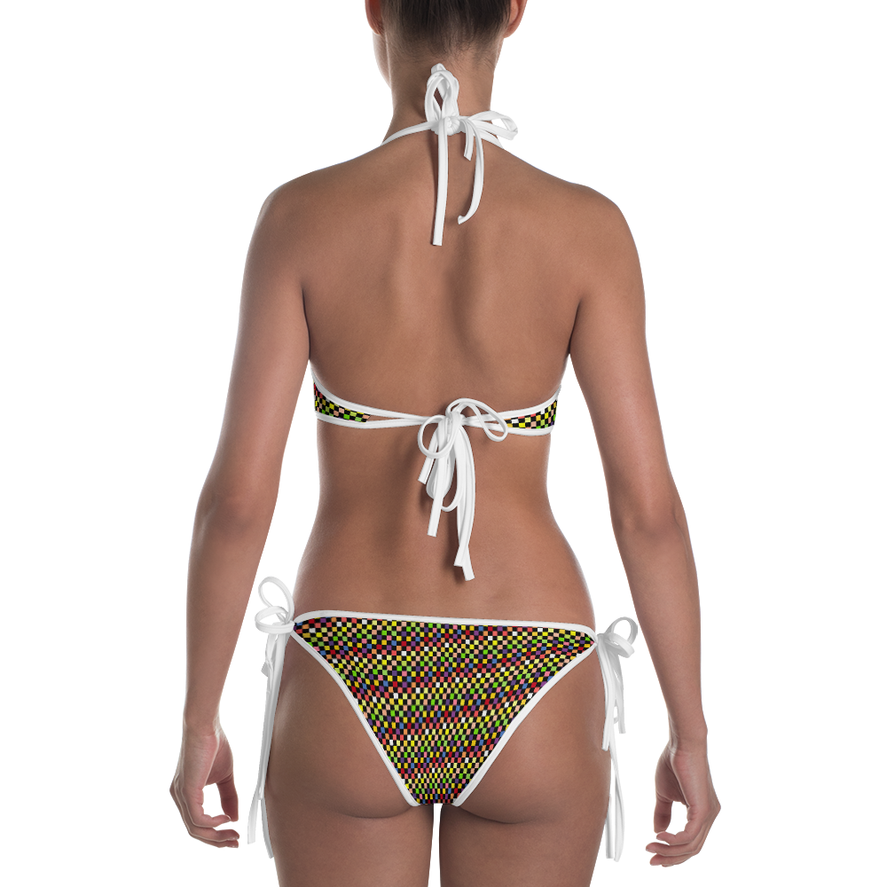 #62bfe710 - Black White Fruit Melody - ALTINO Reversible Bikini