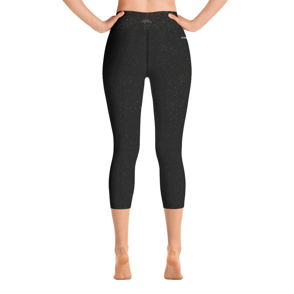 #229ddf80 - Black Magic Touch Of Gold - ALTINO Yoga Capri - Gritty Girl Collection