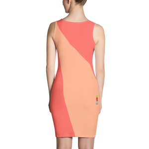 #75927d30 - Orange Cream Watermelon - ALTINO Fitted Dress - Summer Never Ends Collection