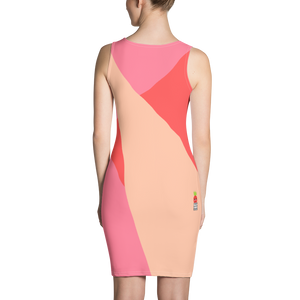 #1c57dd30 - Grapefruit Peach Strawberry - ALTINO Fitted Dress