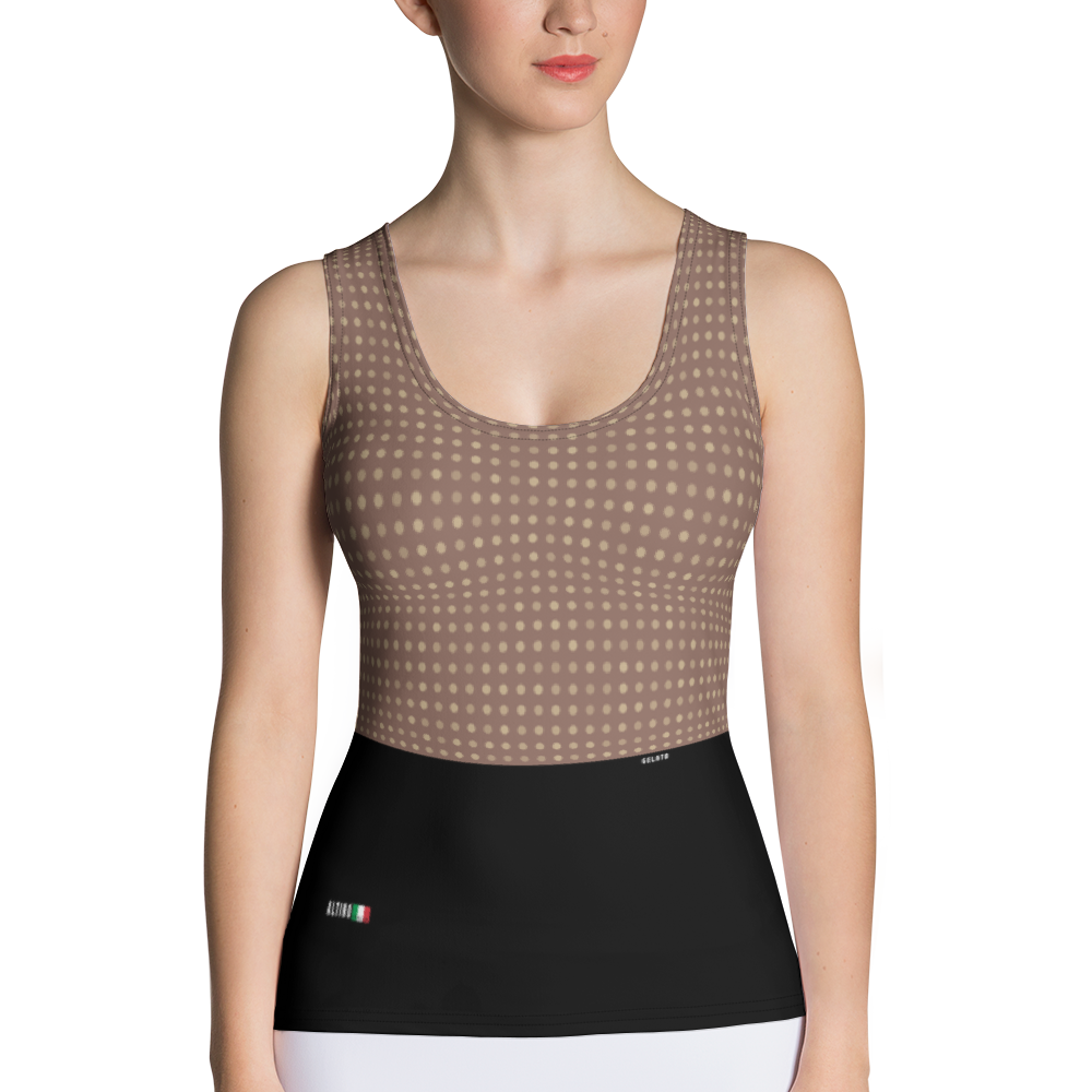 Vermilion - #ba9475a0 - Fudge Ginger Stracciatella - ALTINO Fitted Tank Top - Gelato Collection - Stop Plastic Packaging - #PlasticCops - Apparel - Accessories - Clothing For Girls - Women Tops