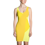 Yellow - #d619e830 - Bananna Pear Pineapple - ALTINO Fitted Dress - Summer Never Ends Collection - Stop Plastic Packaging - #PlasticCops - Apparel - Accessories - Clothing For Girls - Women Dresses