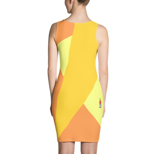 #6fc6f830 - Bananna Cantaloupe Pear - ALTINO Fitted Dress - Summer Never Ends Collection