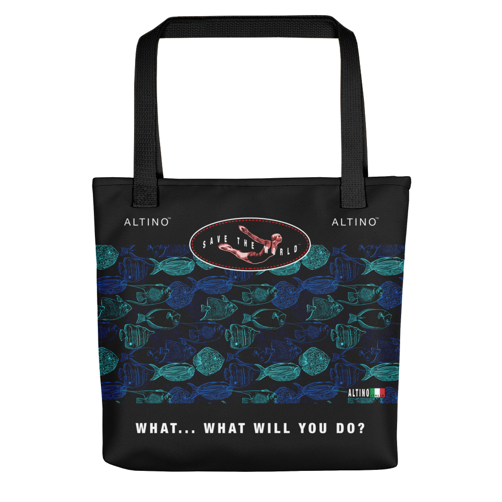 Azure - #af013fa0 - Once Upon A Time We Had Fish - ALTINO Tote Bag - Earth Collection - Sports - Stop Plastic Packaging - #PlasticCops - Apparel - Accessories - Clothing For Girls - Women Handbags