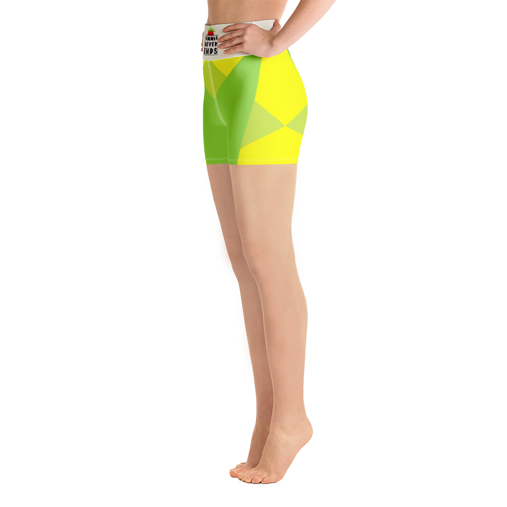 #69723490 - Green Apple Kiwi Lemon - ALTINO Yoga Shorts - Summer Never Ends Collection