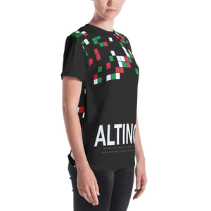Black - #a6d93220 - Viva Italia Art Commission Number 47 - ALTINO Crew Neck T - Shirt - Stop Plastic Packaging - #PlasticCops - Apparel - Accessories - Clothing For Girls - Women Tops