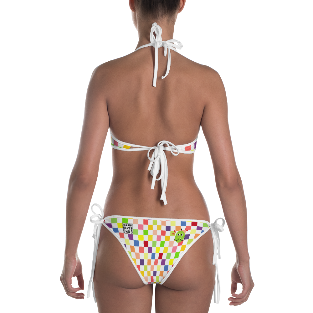 #64d88010 - Black White Fruit - ALTINO Reversible Bikini - Summer Never Ends Collection