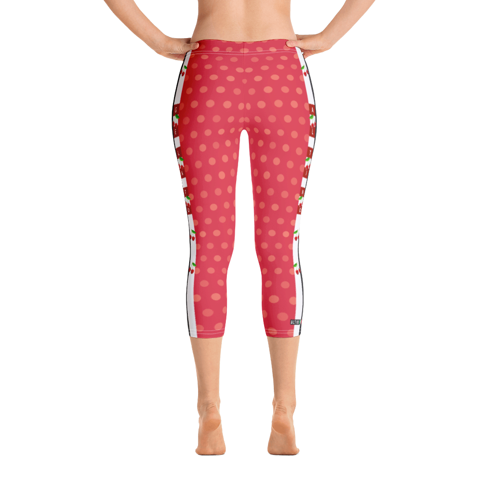 #a8b747a0 - Red Raspberry Watermelon Sorbet - ALTINO Sport Capri Leggings