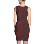 #0a3b3f00 - Black Chocolate Cherry Dream Crush - ALTINO Fitted Dress - Gelato Collection