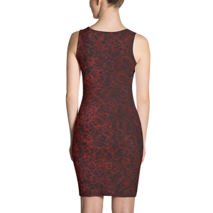 #0a3b3f00 - Black Chocolate Cherry Dream Crush - ALTINO Fitted Dress - Gelato Collection