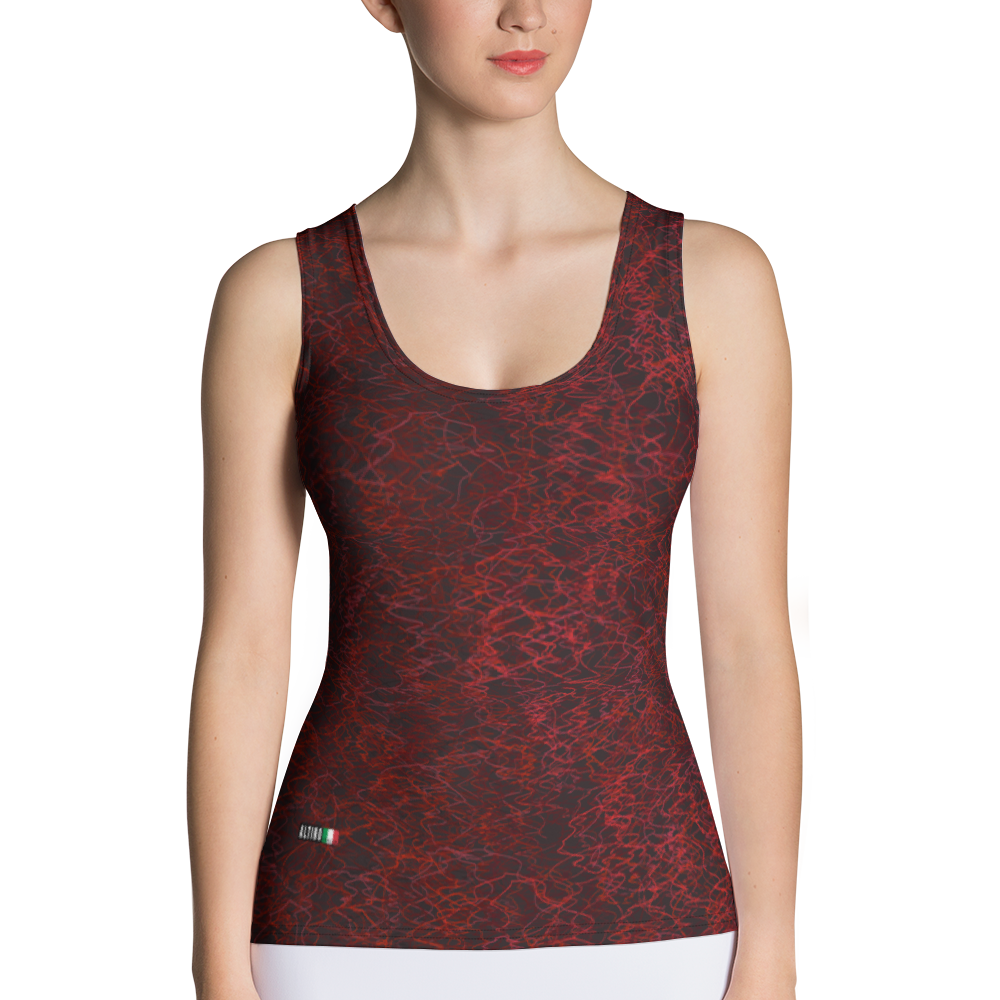 Black - #a308e180 - Black Chocolate Cherry Dream Crush - ALTINO Fitted Tank Top - Stop Plastic Packaging - #PlasticCops - Apparel - Accessories - Clothing For Girls - Women Tops