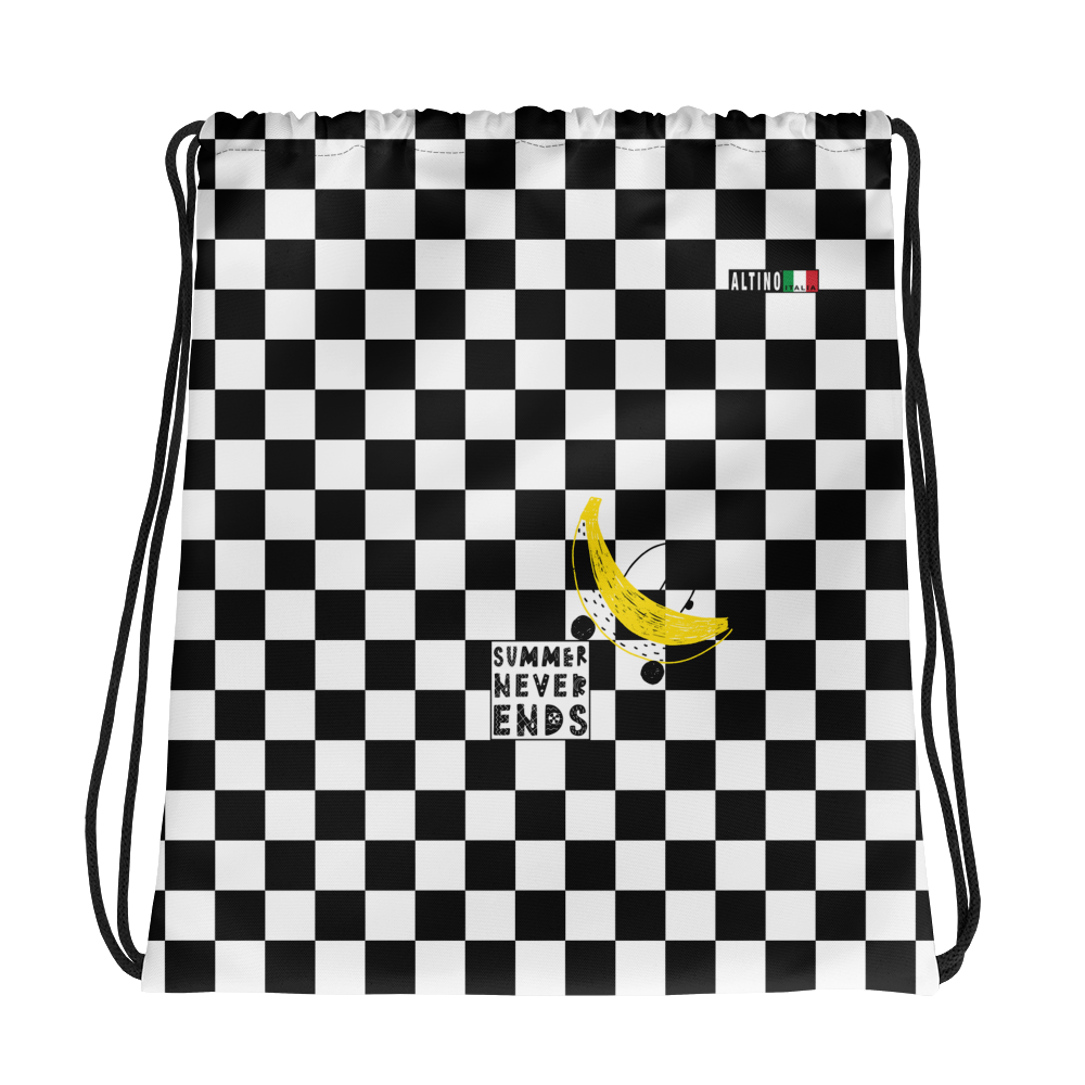 Black - #feff5ba0 - Black White - ALTINO Draw String Bag - Summer Never Ends Collection - Sports - Stop Plastic Packaging - #PlasticCops - Apparel - Accessories - Clothing For Girls - Women Handbags