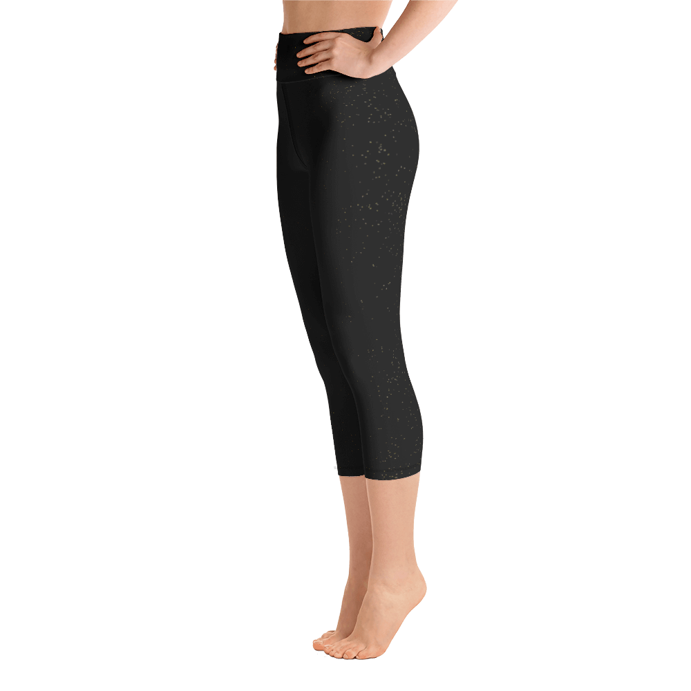 #229ddf80 - Black Magic Touch Of Gold - ALTINO Yoga Capri - Gritty Girl Collection