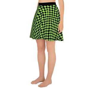#5bc45b80 - Green Apple Black - ALTINO Skater Skirt - Summer Never Ends Collection