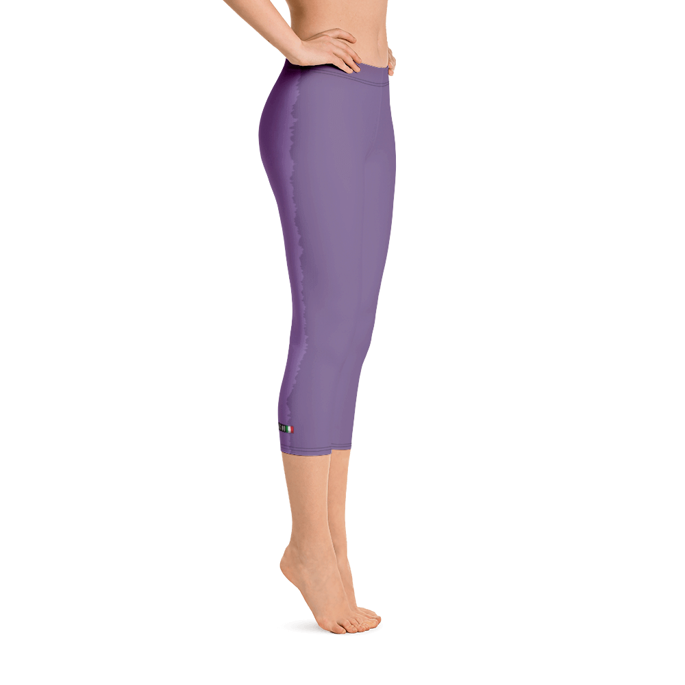 Violet - #5311d580 - Mulberry Blackberry Stracciatella - ALTINO Sport Capri Leggings - Yoga - Stop Plastic Packaging - #PlasticCops - Apparel - Accessories - Clothing For Girls - Women Pants