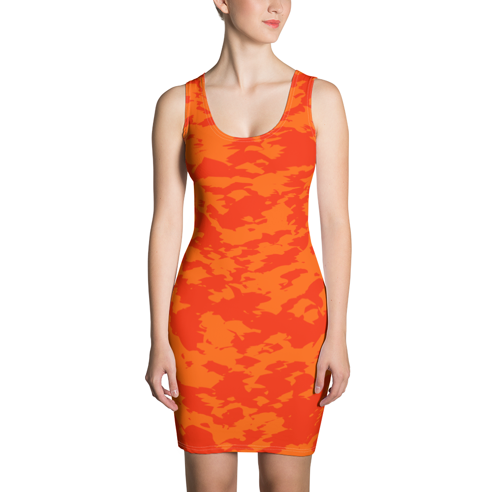 Red - #94ef5400 - Orange Maraschino Cherry Frost - ALTINO Fitted Dress - Stop Plastic Packaging - #PlasticCops - Apparel - Accessories - Clothing For Girls - Women Dresses