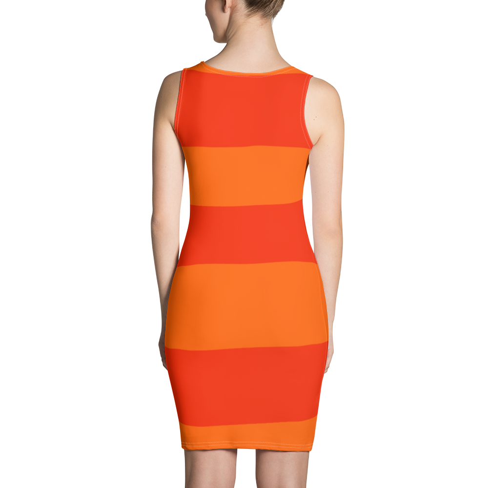 #d2464400 - Orange Maraschino Cherry Frost - ALTINO Fitted Dress