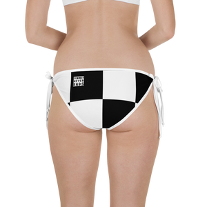 #b9e9ed10 - Black White Fruit Melody - ALTINO Reversible Bikini Swim Bottom