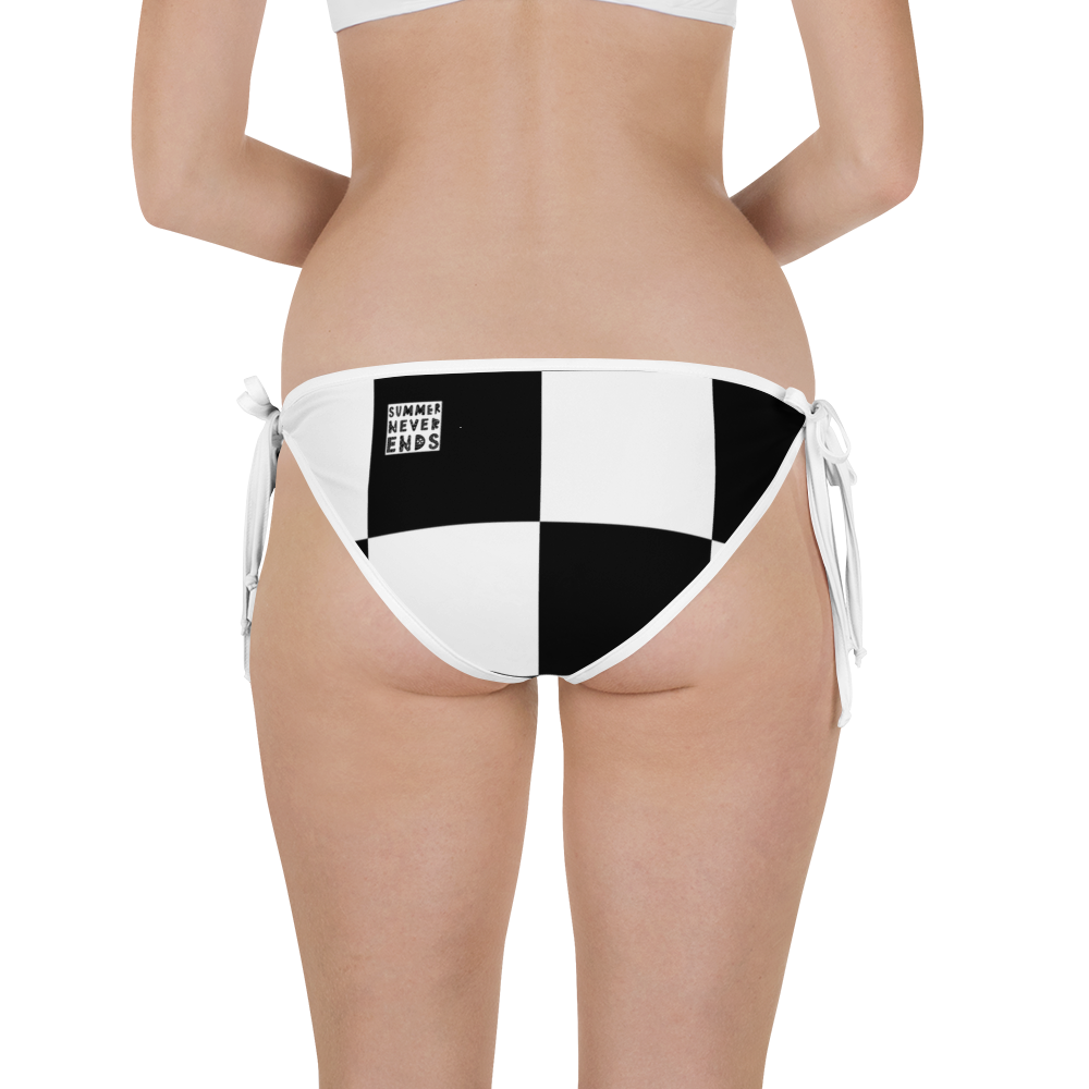 #f8e9ed10 - Black White Fruit Melody - ALTINO Reversible Bikini Swim Bottom