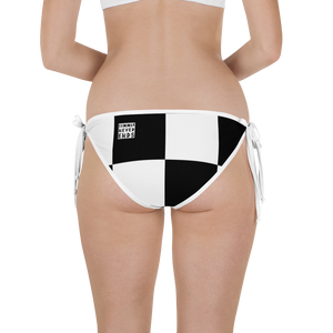 #f8e9ed10 - Black White Fruit Melody - ALTINO Reversible Bikini Swim Bottom