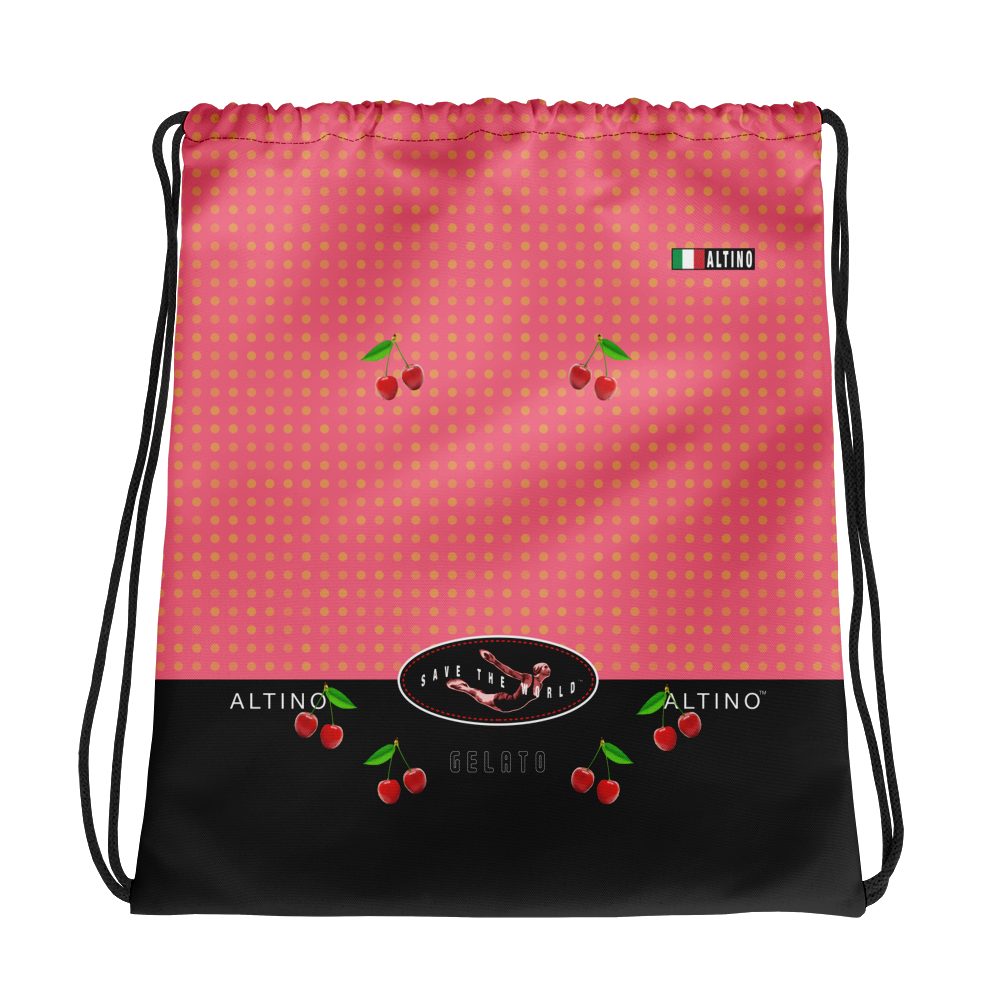 Crimson - #3359b0a0 - Red Raspberry Apricot Stracciatella - ALTINO Draw String Bag - Sports - Stop Plastic Packaging - #PlasticCops - Apparel - Accessories - Clothing For Girls - Women Handbags