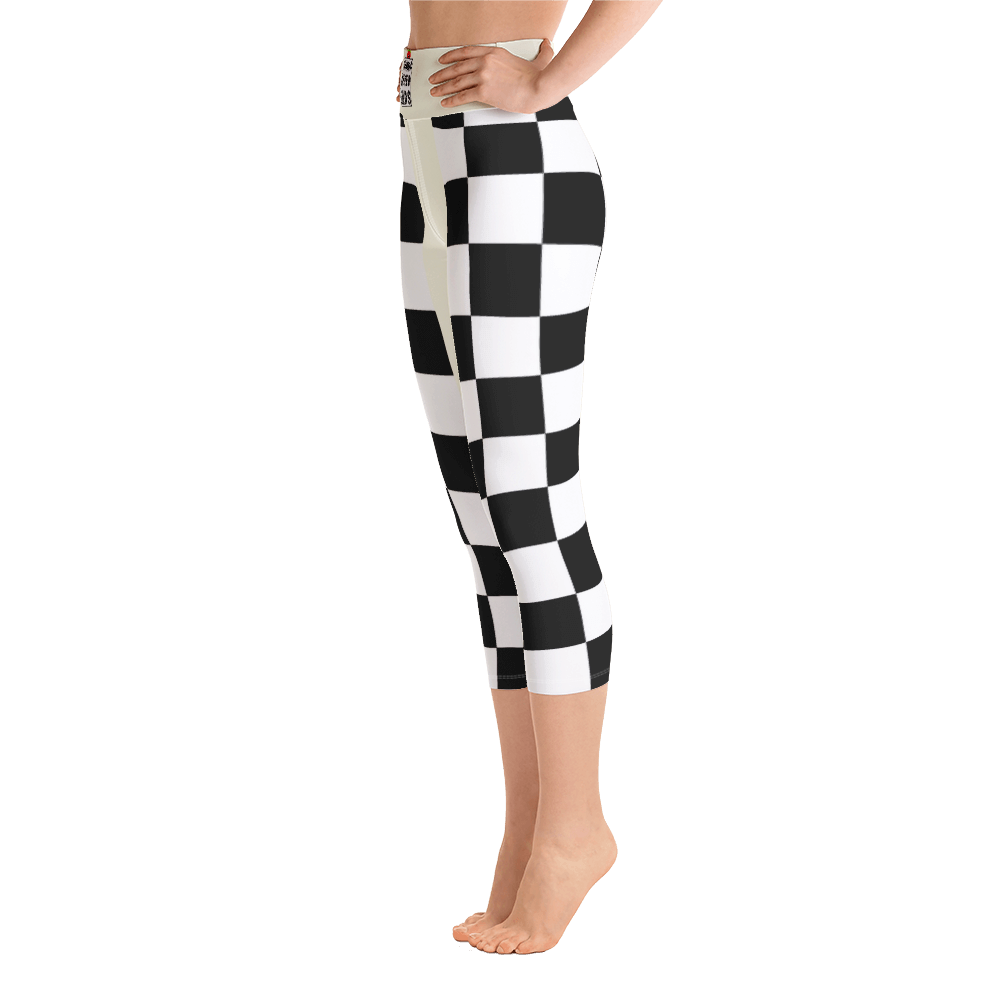 #de0152a0 - Black White - ALTINO Yoga Capri - Summer Never Ends Collection