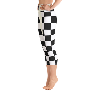 #de0152a0 - Black White - ALTINO Yoga Capri - Summer Never Ends Collection