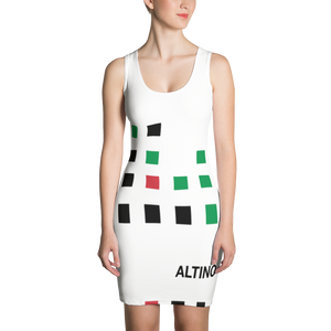 White - #3f513830 - Viva Italia Art Commission Number 16 - ALTINO Fitted Dress - Stop Plastic Packaging - #PlasticCops - Apparel - Accessories - Clothing For Girls - Women Dresses