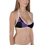 #bbc54510 - Black White Grape - ALTINO Reversible Bikini Swim Top