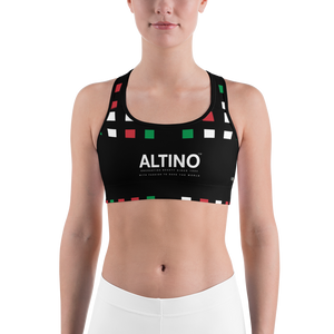 Black - #f24cc3a0 - Viva Italia Art Commission Number 16 - ALTINO Sports Bra - Stop Plastic Packaging - #PlasticCops - Apparel - Accessories - Clothing For Girls -
