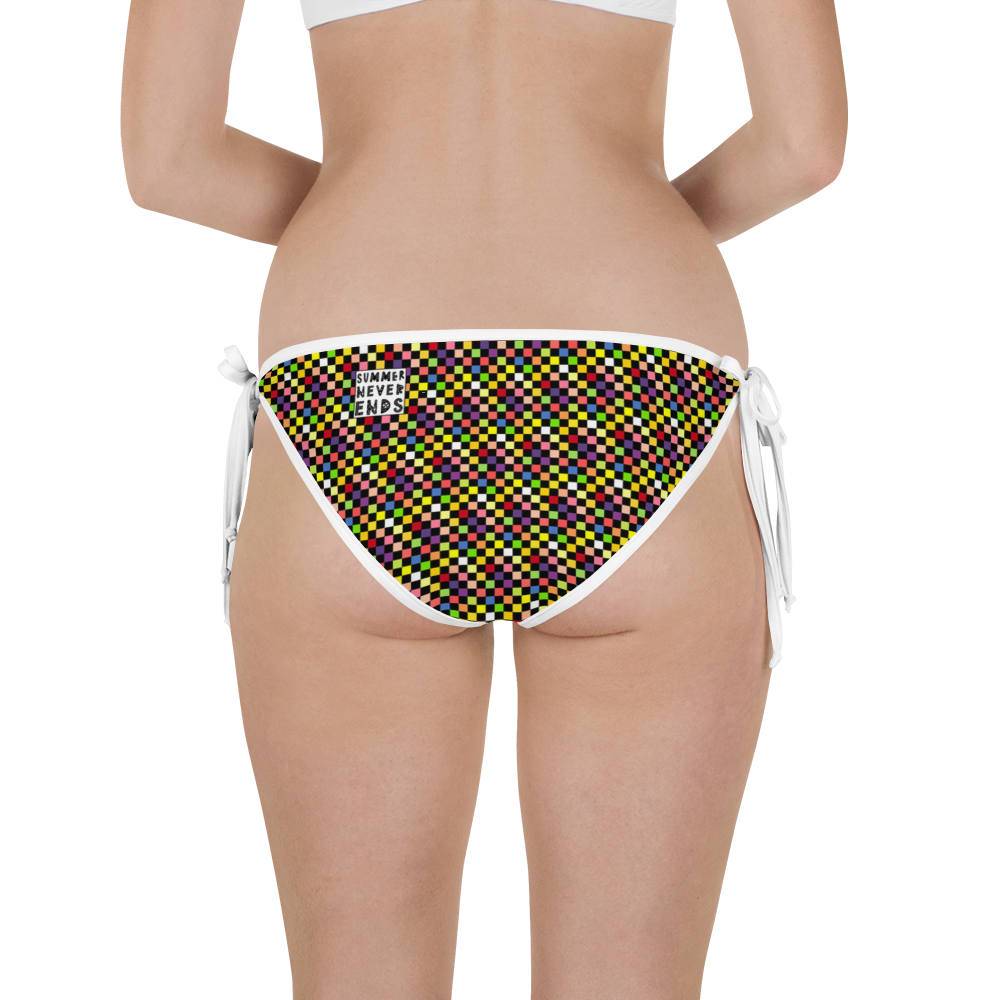 #e773e010 - Black White Fruit Melody - ALTINO Reversible Bikini Swim Bottom