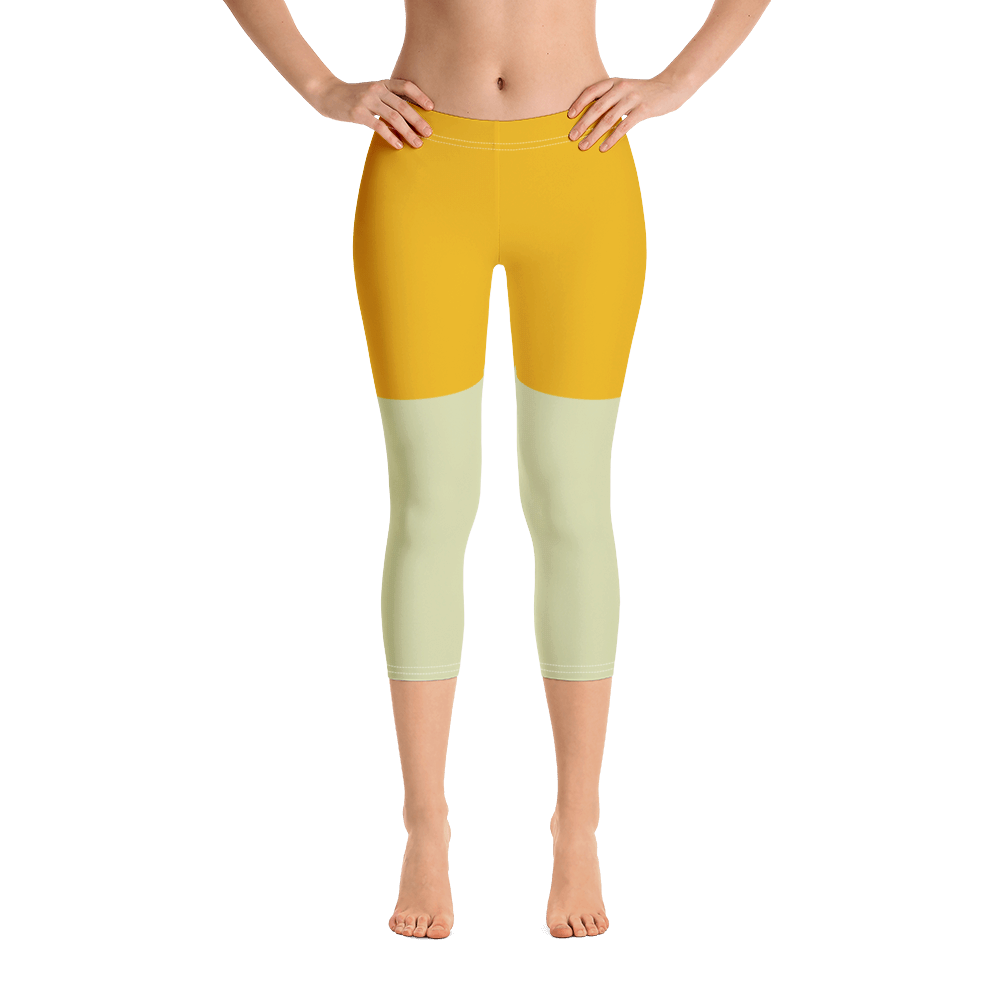 Yellow - #a63b3ed0 - Apple Mango Sorbet - ALTINO Sport Capri Leggings - Team GIRL Player - Yoga - Stop Plastic Packaging - #PlasticCops - Apparel - Accessories - Clothing For Girls - Women Pants