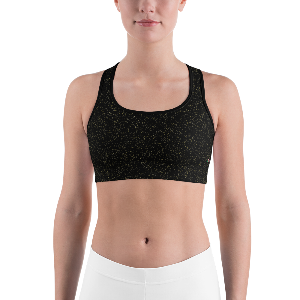 Black - #d6bb0e80 - Black Magic Super Gold - ALTINO Sports Bra - Gritty Girl Collection - Stop Plastic Packaging - #PlasticCops - Apparel - Accessories - Clothing For Girls -