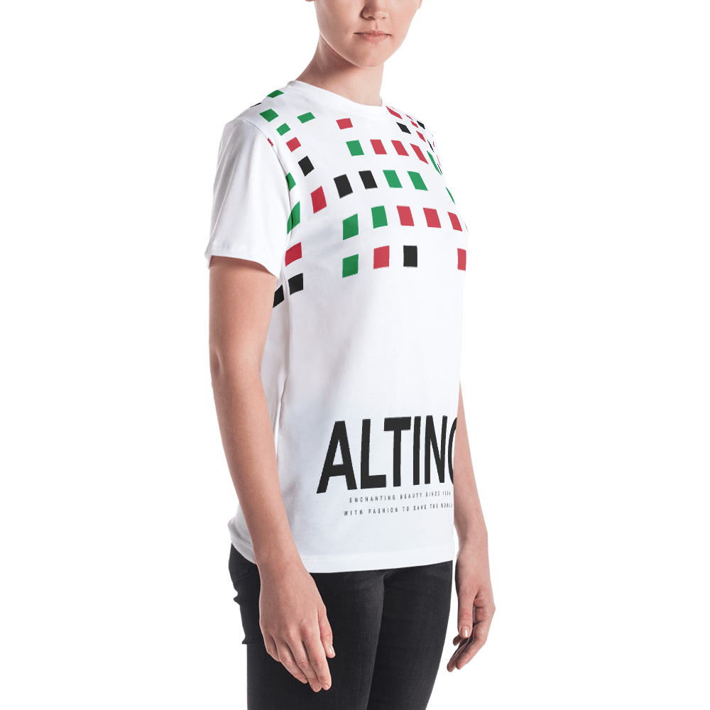 White - #16180030 - Viva Italia Art Commission Number 16 - ALTINO Crew Neck T - Shirt - Stop Plastic Packaging - #PlasticCops - Apparel - Accessories - Clothing For Girls - Women Tops