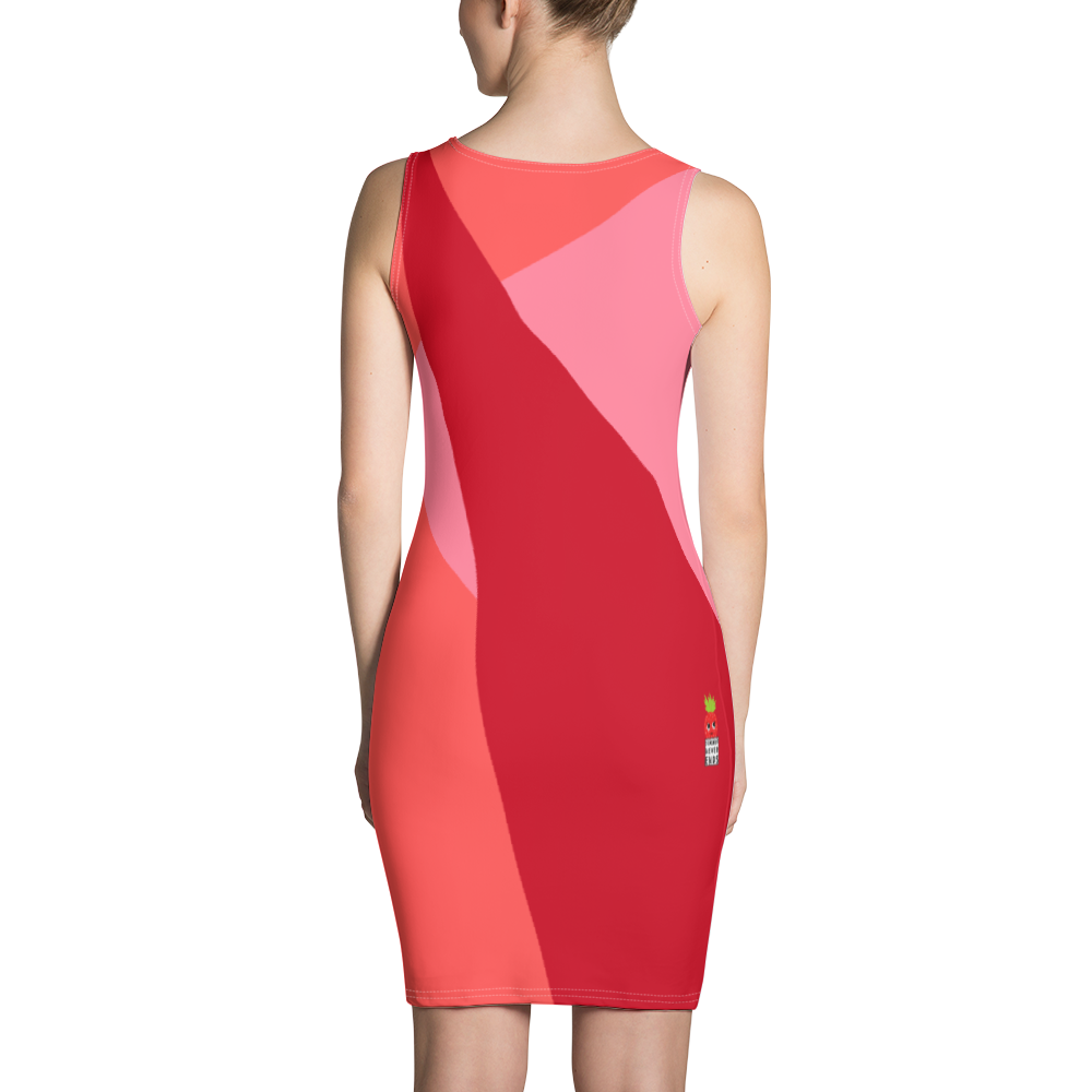 #f6b5d330 - Cherry Grapefruit Strawberry - ALTINO Fitted Dress