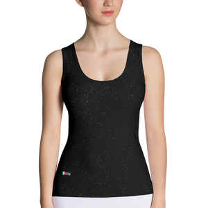 Black - #7dacea80 - Black Magic Touch Of Gold - ALTINO Fitted Tank Top - Gritty Girl Collection - Stop Plastic Packaging - #PlasticCops - Apparel - Accessories - Clothing For Girls - Women Tops