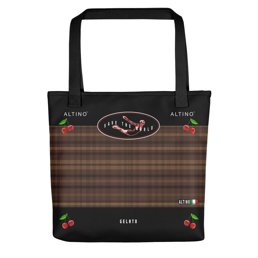 Vermilion - #be6747a0 - Dark Chocolate Apricot Stracciatella - ALTINO Tote Bag - Gelato Collection - Sports - Stop Plastic Packaging - #PlasticCops - Apparel - Accessories - Clothing For Girls - Women Handbags