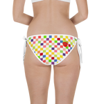 #f8e9ed10 - Black White Fruit Melody - ALTINO Reversible Bikini Swim Bottom