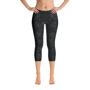 Black - #73d20980 - Mermaid And Creatures - ALTINO Capri - Earth Collection - Yoga - Stop Plastic Packaging - #PlasticCops - Apparel - Accessories - Clothing For Girls - Women Pants
