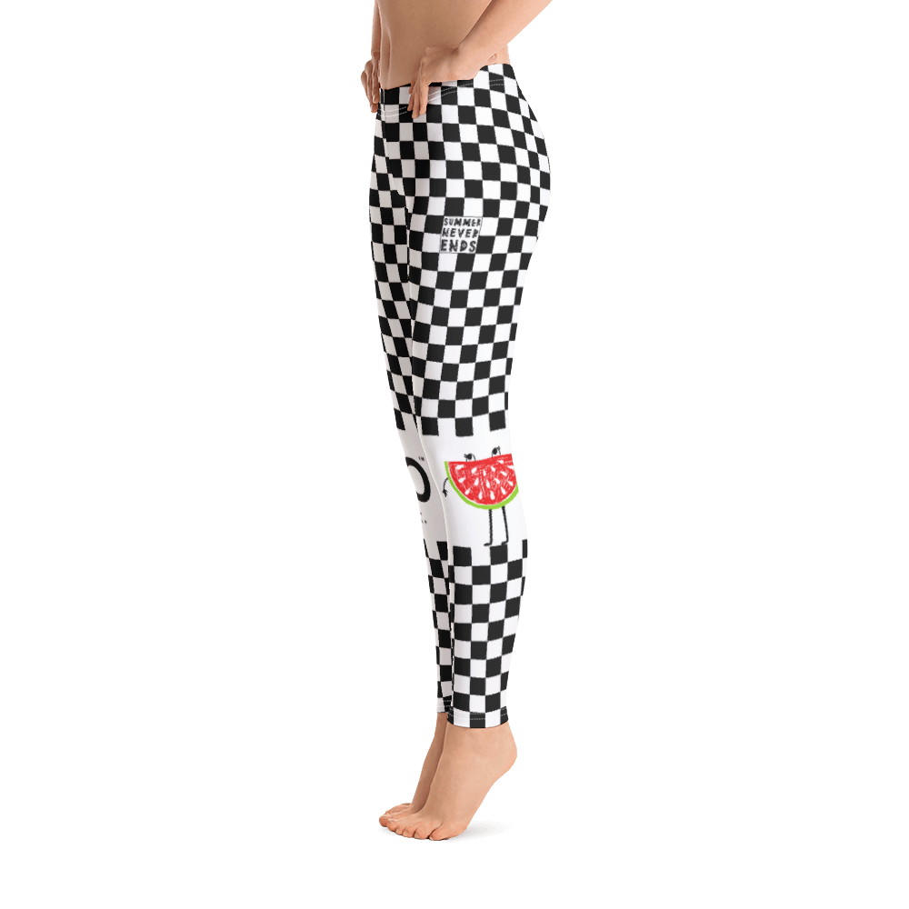 #f1ed62a0 - Black White - ALTINO Leggings - Summer Never Ends Collection