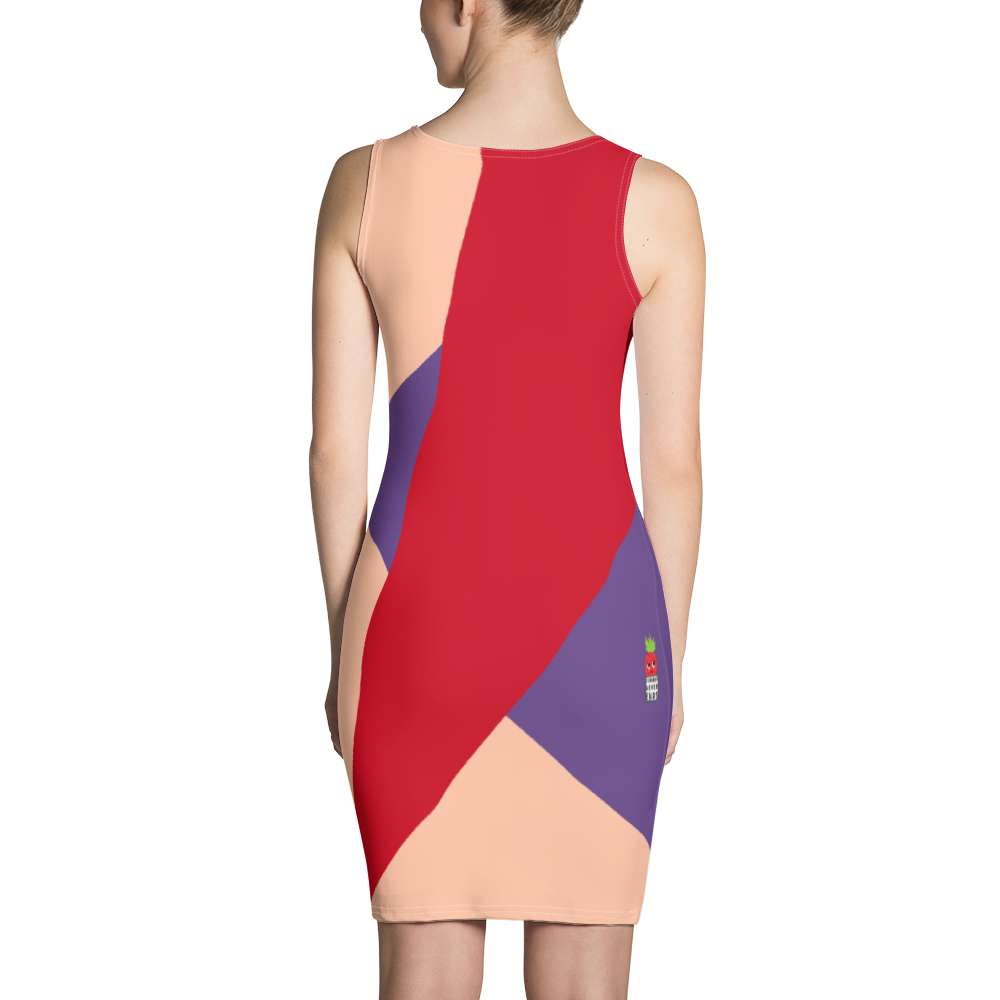 #d1f0f330 - Cherry Grape Peach - ALTINO Fitted Dress - Summer Never Ends Collection