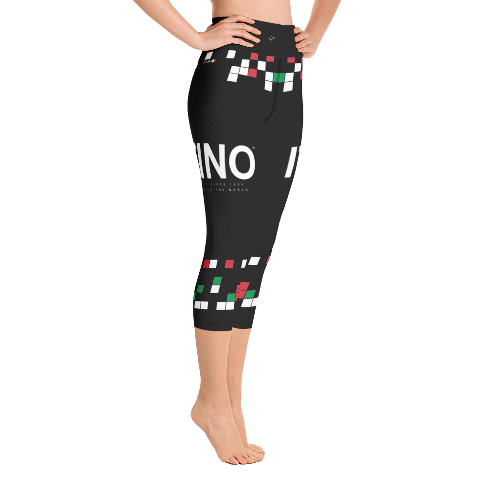 Black - #44c0c1a0 - Viva Italia Art Commission Number 47 - ALTINO Yoga Capri - Stop Plastic Packaging - #PlasticCops - Apparel - Accessories - Clothing For Girls - Women Pants