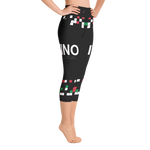 Black - #44c0c1a0 - Viva Italia Art Commission Number 47 - ALTINO Yoga Capri - Stop Plastic Packaging - #PlasticCops - Apparel - Accessories - Clothing For Girls - Women Pants