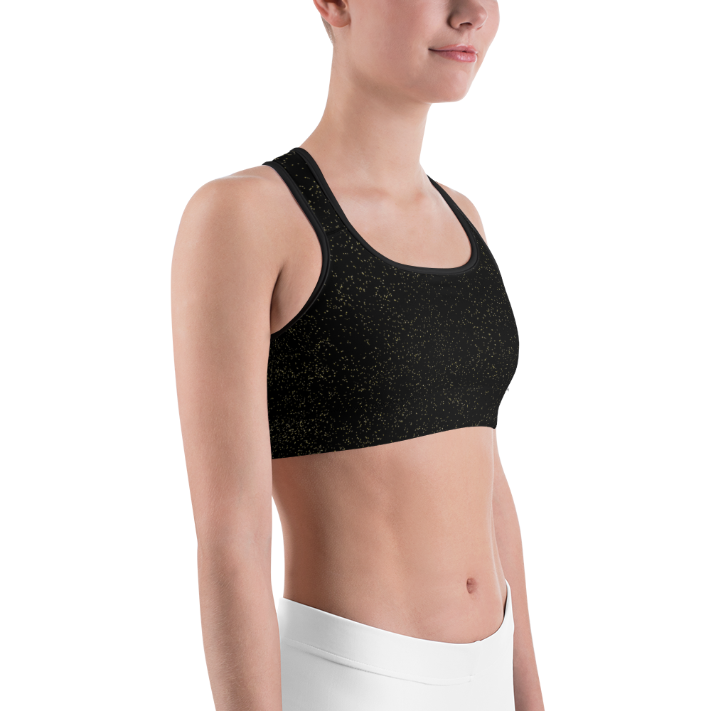 #52c7ac80 - Black Magic Gold Dust - ALTINO Sports Bra - Gritty Girl Collection