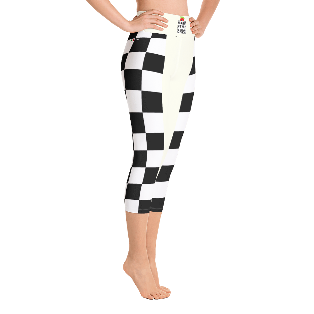 #de0152a0 - Black White - ALTINO Yoga Capri - Summer Never Ends Collection